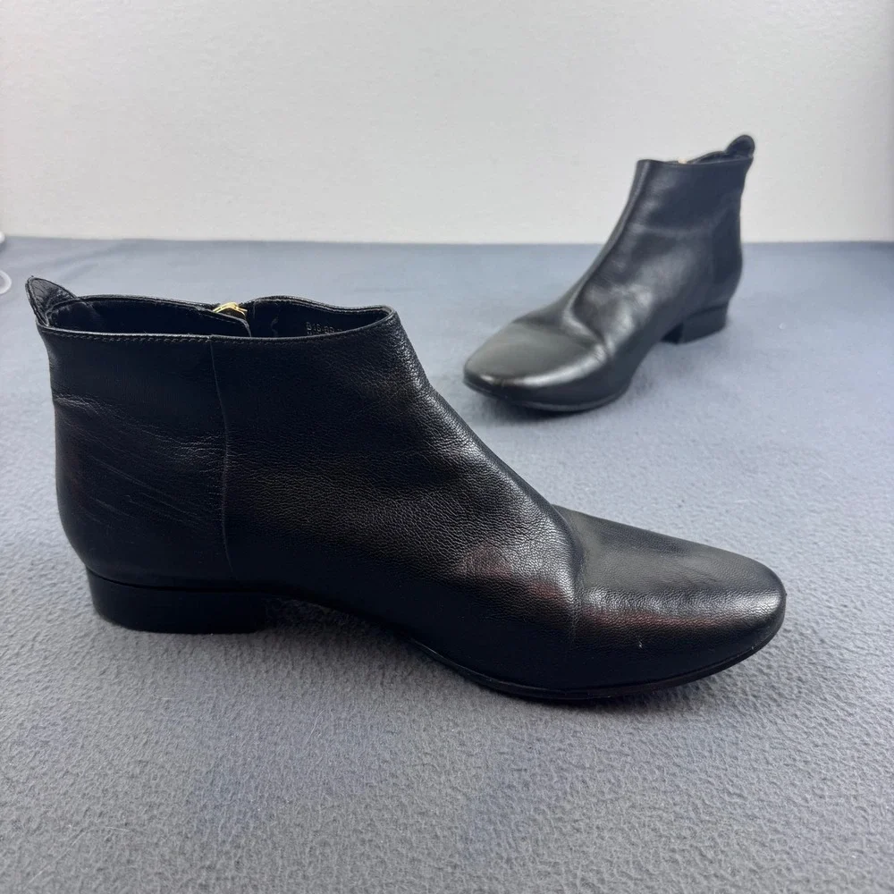 Cole Haan Ankle Boot Women 10B Black Leather Grand.OS Side Zip D42454